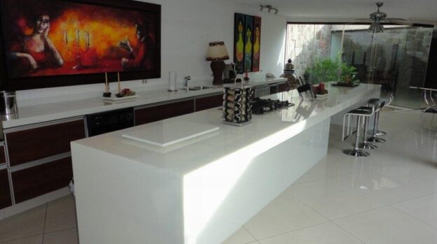 Pure white nano white kitchen top